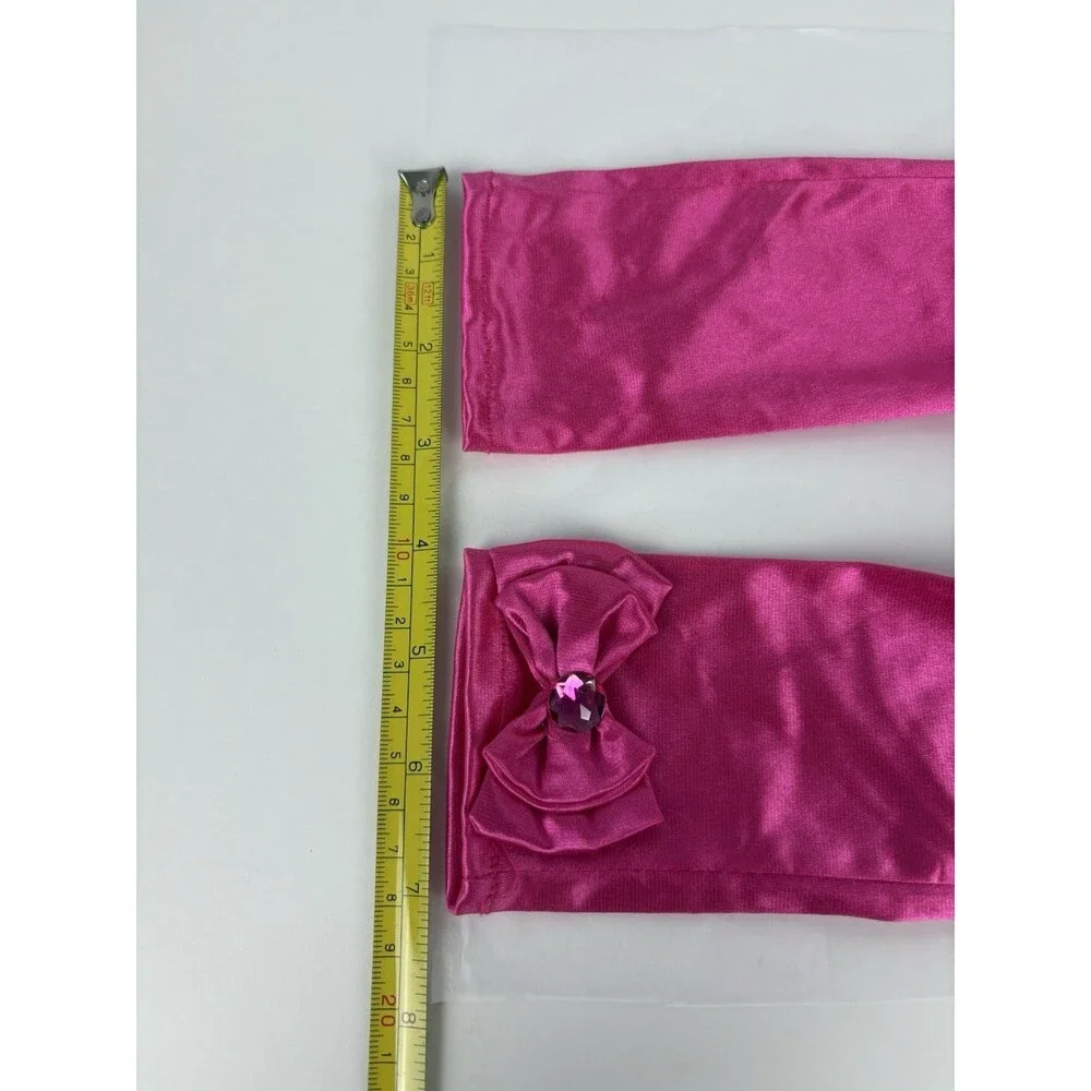 Colorful Opera Length Evening Gloves For Children Long Satin Bow Formal Gloves
